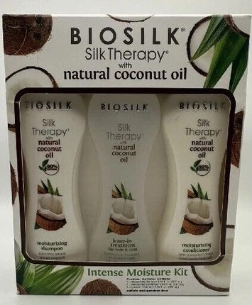 Biosilk Silk Therapy Natural Coconut Oil Intense Moisture Kit Trio