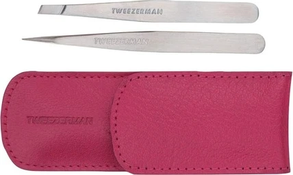 Tweezers Tweezerman Petite Tweeze Set With Pink Case
