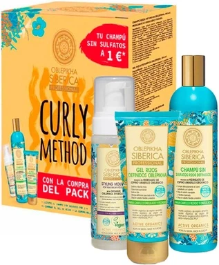 Natura Siberica Oblepikha Shampoo Without Sulfates Curls 400ml Curl Gel 200ml Foam 170ml