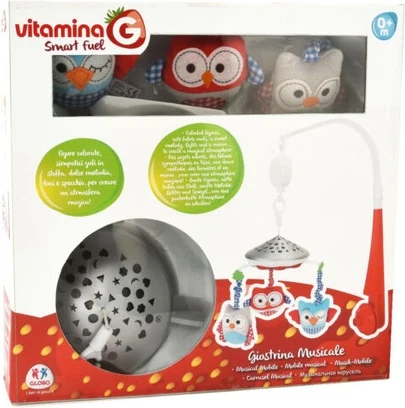 Музыкальная мобильная игрушка с огоньками и звуками от Glooke