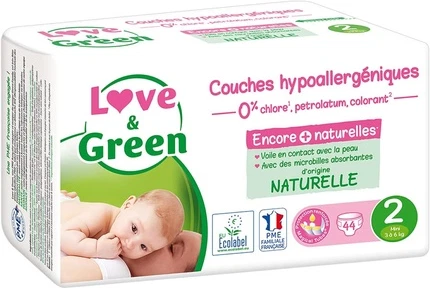 Гипоаллергенные подгузники Love & Green Размер 2