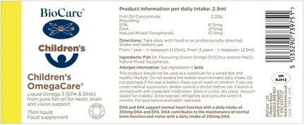 Children's OmegaCare Liquid Omega 3 Fish Oil