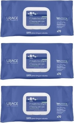 Очищающая вода Uriage, влажные салфетки, набор из 3 шт. по 70 салфеток