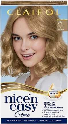 Clairol 8A Medium Ash Blonde doimiy soch bo'yog'i