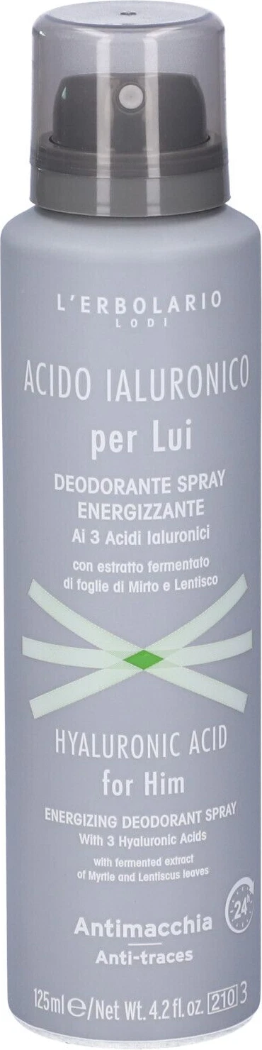 Energizing Deodorant Spray L'Erbolario Gialuronskistota Uchun Erkaklar Uchun
